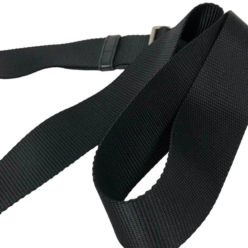 PRADA Triangle Plate Sacoche Shoulder Bag Black
